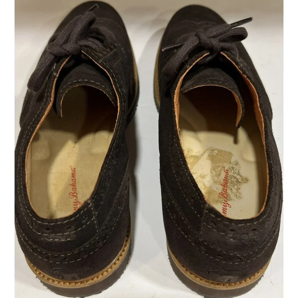 Tommy Bahama Wingtip Elliott Bucks Shoes Men Dark Brown Suede‎ YGI G2S-1 Size 13